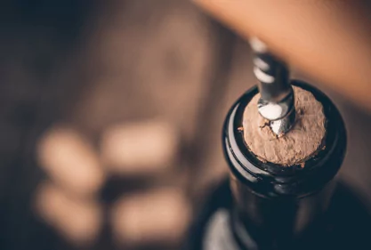 A corkscrew in a cork